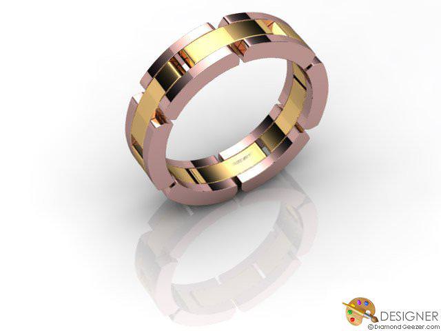 Women's Designer 18ct. Rose and Yellow Gold Court Wedding Ring