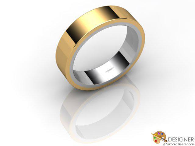 Men's Designer 18ct. Yellow and White Gold Court Wedding Ring
