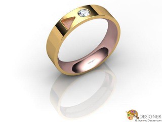 Men's Diamond 18ct. Rose and Yellow Gold Court Wedding Ring-D10280-2501-001G