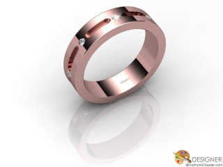 Men's Diamond 18ct. Rose Gold Court Wedding Ring-D10281-0401-008G