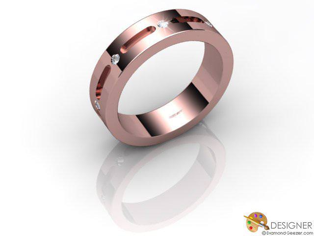 Men's Diamond 18ct. Rose Gold Court Wedding Ring
