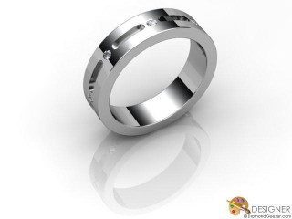 Women's Diamond 18ct. White Gold Court Wedding Ring-D10281-0501-008L