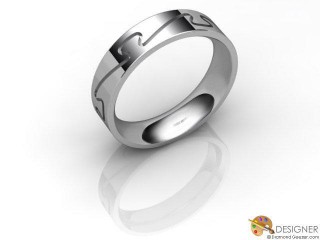Men's Designer 18ct. White Gold Court Wedding Ring-D10285-0501-000G