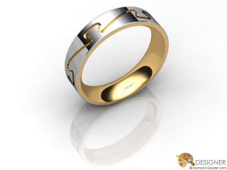 Men's Designer 18ct. Yellow and White Gold Court Wedding Ring-D10285-2801-000G