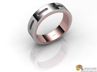 Men's Designer 18ct. White and Rose Gold Court Wedding Ring-D10286-2401-000G