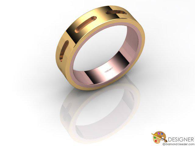 Men's Designer 18ct. Rose and Yellow Gold Court Wedding Ring