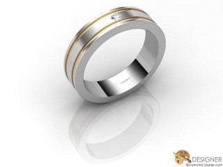 Men's Diamond 18ct. Yellow and White Gold Court Wedding Ring-D10290-2803-001G