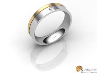 Men's Diamond 18ct. Yellow and White Gold Court Wedding Ring-D10300-2803-001G