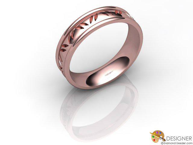Women's Celtic Style 18ct. Rose Gold Court Wedding Ring