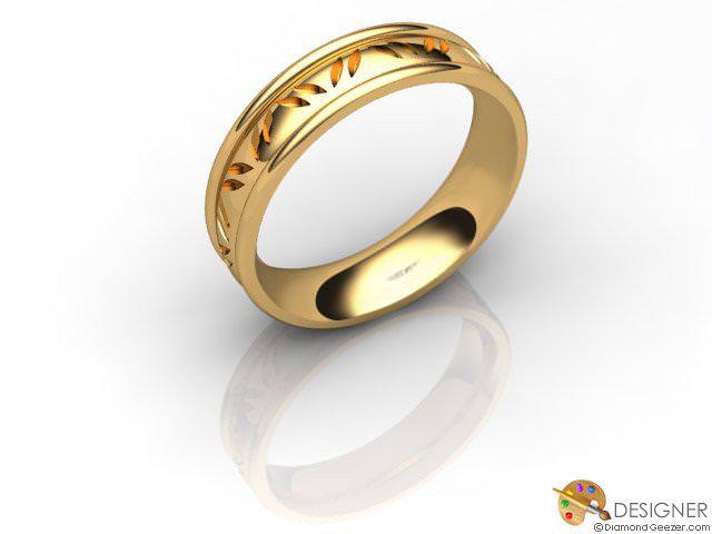Women's Celtic Style 18ct. Yellow Gold Court Wedding Ring
