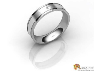 Men's Diamond Platinum Flat-Court Wedding Ring-D10304-0101-001G