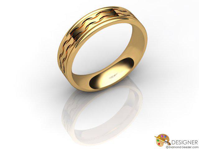 Men's Designer 18ct. Yellow Gold Flat-Court Wedding Ring