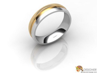 Men's Designer 18ct. Yellow and White Gold Court Wedding Ring-D10308-2803-000G