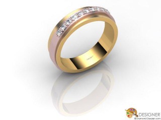 Women's Diamond 18ct. Rose and Yellow Gold Court Wedding Ring-D10312-2501-010L