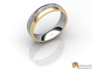 Men's Diamond 18ct. Yellow and White Gold Court Wedding Ring-D10313-2803-016G