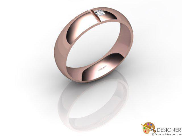 Women's Diamond 18ct. Rose Gold Court Wedding Ring