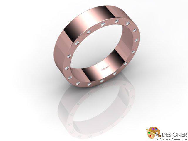 Women's Diamond 18ct. Rose Gold Court Wedding Ring