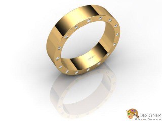 Women's Diamond 18ct. Yellow Gold Court Wedding Ring-D10328-1801-016L