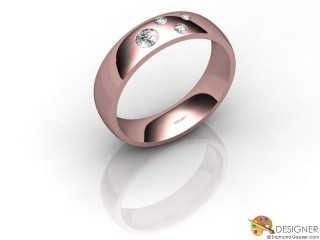 Women's Diamond 18ct. Rose Gold Court Wedding Ring-D10334-0401-004L