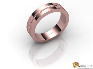 Men's Designer 18ct. Rose Gold Flat-Court Wedding Ring-D10335-0401-000G