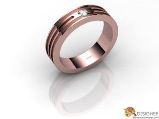 Men's Diamond 18ct. Rose Gold Court Wedding Ring-D10337-0401-001G