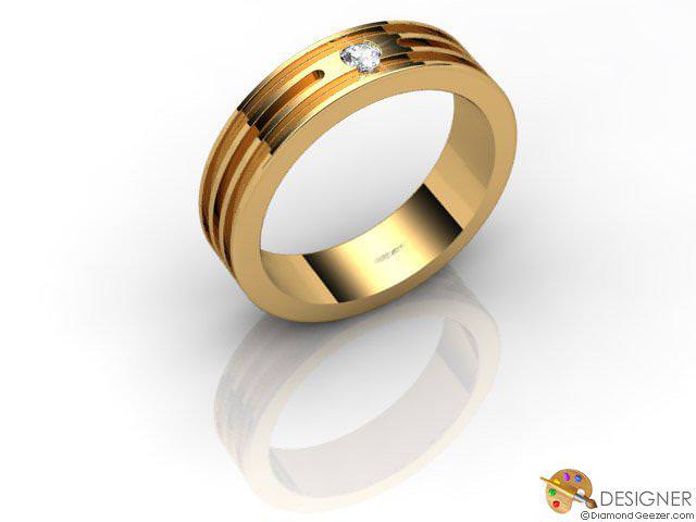 Women's Diamond 18ct. Yellow Gold Court Wedding Ring