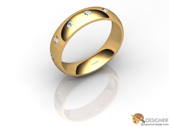 Women's Diamond 18ct. Yellow Gold Court Wedding Ring
