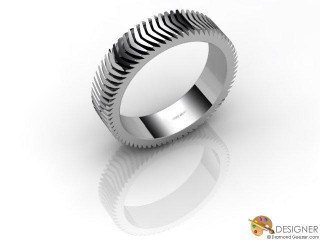Men's Designer 18ct. White Gold Court Wedding Ring-D10339-0501-000G