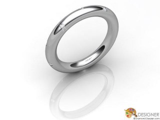 Men's Diamond Platinum Court Wedding Ring-D10344-0101-010G