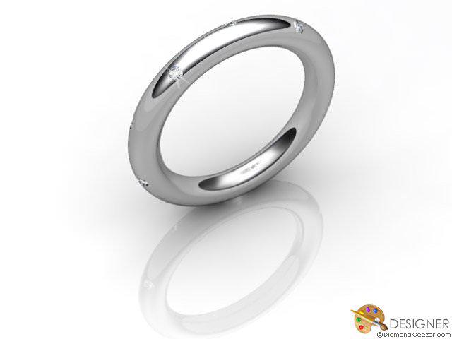 Men's Diamond 18ct. White Gold Court Wedding Ring
