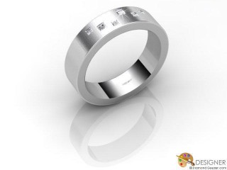 Women's Diamond Platinum Flat-Court Wedding Ring-D10347-0103-006L