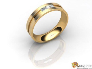 Men's Diamond 18ct. Yellow Gold Flat-Court Wedding Ring-D10348-1803-003G