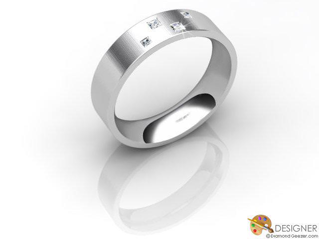 Men's Diamond Platinum Flat-Court Wedding Ring