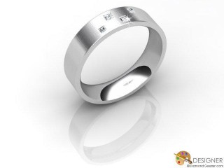 Women's Diamond Platinum Flat-Court Wedding Ring-D10349-0103-004L