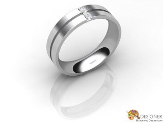 Women's Diamond 18ct. White Gold Flat-Court Wedding Ring-D10351-0503-003L
