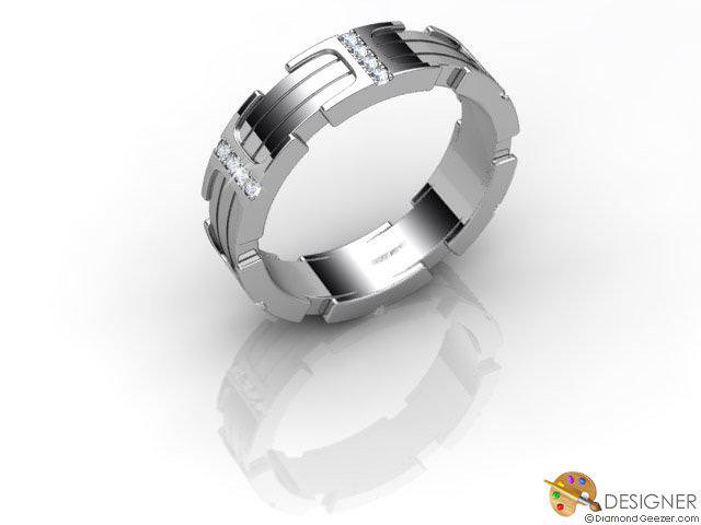 Men's Diamond Platinum Court Wedding Ring