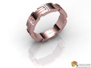 Women's Diamond 18ct. Rose Gold Court Wedding Ring-D10359-0401-020L