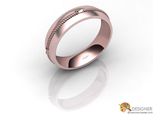 Women's Designer 18ct. Rose Gold Court Wedding Ring