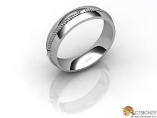 Men's Designer 18ct. White Gold Court Wedding Ring-D10362-0501-000G