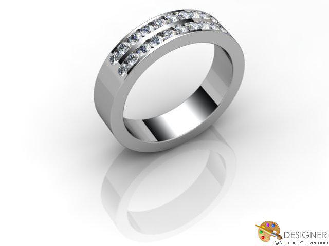 Men's Diamond 18ct. White Gold Court Wedding Ring
