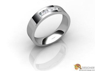 Men's Diamond Platinum Flat-Court Wedding Ring-D10371-0101-005G