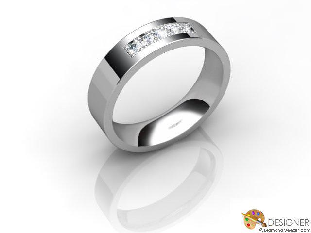Men's Diamond Platinum Flat-Court Wedding Ring