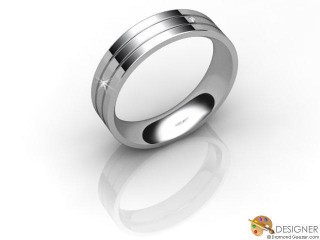 Men's Diamond 18ct. White Gold Flat-Court Wedding Ring-D10375-0501-004G
