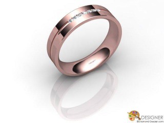 Men's Diamond 18ct. Rose Gold Flat-Court Wedding Ring-D10378-0401-007G