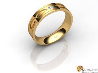 Men's Celtic Style 18ct. Yellow Gold Court Wedding Ring-D10384-1801-001G