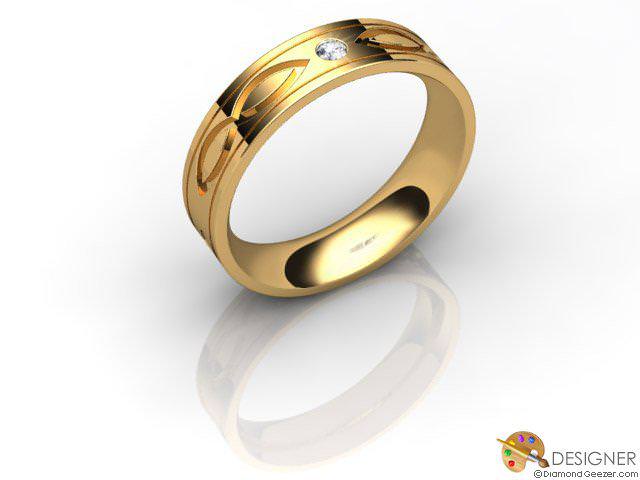 Men's Celtic Style 18ct. Yellow Gold Court Wedding Ring