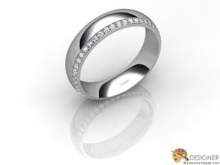 Women's Diamond Platinum Court Wedding Ring-D10387-0101-030L