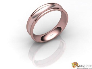 Women's Designer 18ct. Rose Gold Court Wedding Ring-D10400-0401-000L