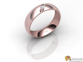 Women's Diamond 18ct. Rose Gold Court Wedding Ring-D10422-0403-001L
