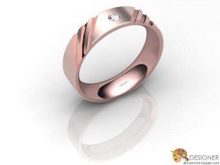 Men's Diamond 18ct. Rose Gold Court Wedding Ring-D10426-0403-001G